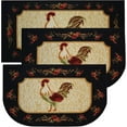 thumbnail image 1 of Kashi Home Kitchen Rug, Printed Area Rug, Durable Floor, Door Mat, Farmhouse Non-Slip Carpet Latex Backing Beautiful Design Rooster 3pc Set (2 18x30 D Shape & 1 20x40), 1 of 5