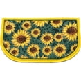thumbnail image 1 of Kashi Home Kitchen Rug, Printed Area Rug, Durable Floor, Door Mat, Farmhouse Non-Slip Carpet Latex Backing Beautiful Design, Sunflower 18x30 D-Shape, 1 of 3