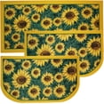 thumbnail image 1 of Kashi Home Kitchen Rug, Printed Area Rug, Durable Floor, Door Mat, Farmhouse Non-Slip Carpet Latex Backing Beautiful Design Sunflower 3pc Set (2 18x30 D Shape & 1 20x40), 1 of 6