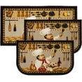 thumbnail image 1 of Kashi Home Kitchen Rug, Printed Area Rug, Durable Floor, Door Mat, Farmhouse Non-Slip Carpet Latex Backing Beautiful Design Wine Chef 3pc Set (2 18x30 D Shape & 1 20x40), 1 of 3