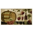 thumbnail image 1 of Kashi Home  Kitchen Rug, Printed Durable Non Slip Floor Mat, Pretty Farmhouse Design 20x40 Rectangle - Wine Barrel, 1 of 5