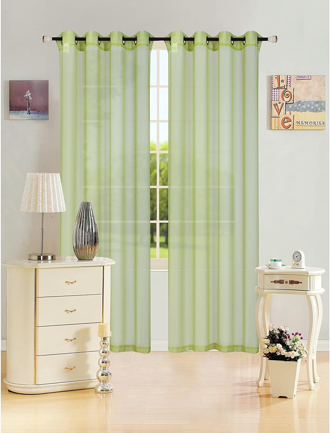 Window Shier Kashi Home Leah Collection Window Sheer / Curtain / Panel 55