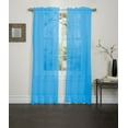 thumbnail image 1 of Kashi Home Lisa Solid Sheer Rod pocket Single Curtain Panel, Window Treatment for Living Room, Bedroom, Light filtering 55"x84" - Aqua, 1 of 2