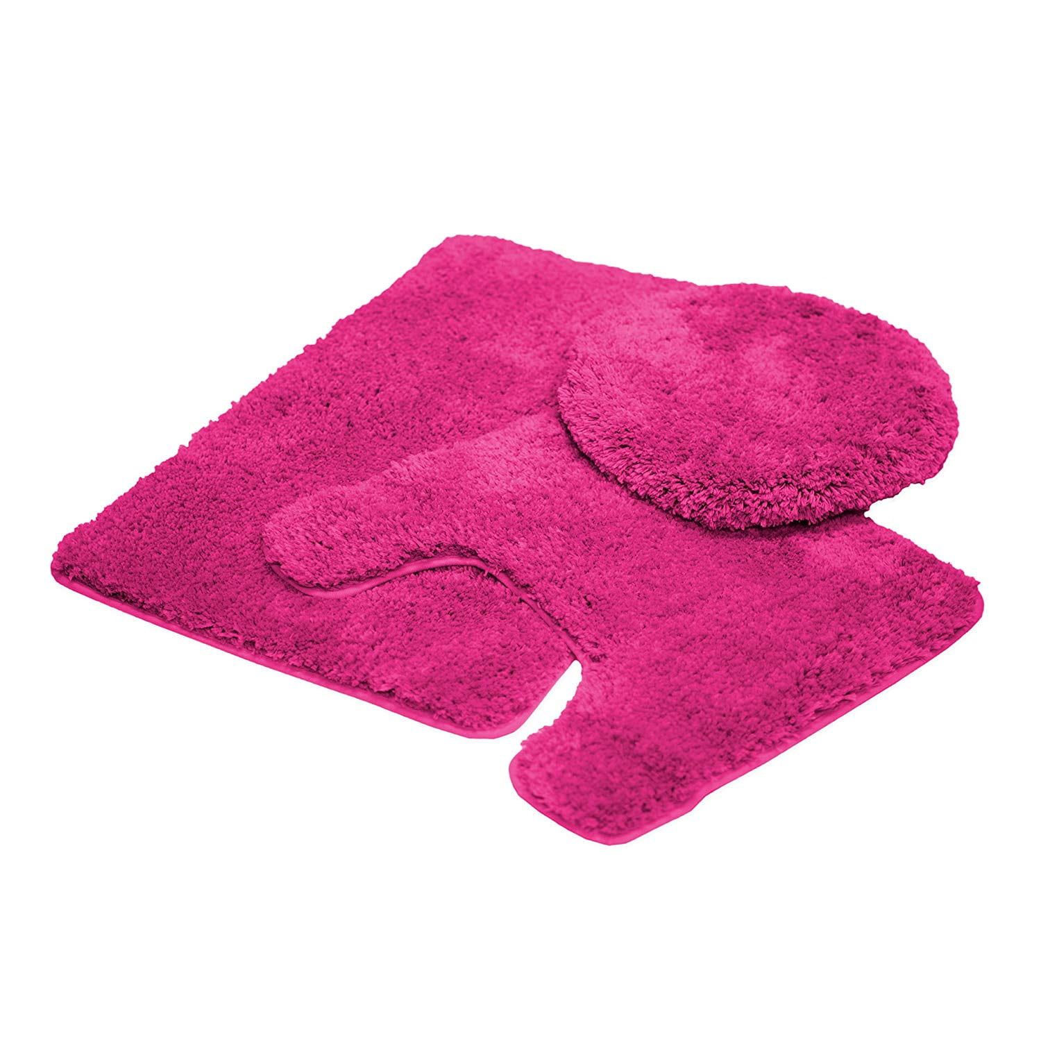 Kashi Home Luxury Soft Plush Mocha Microfiber Bath Rugs, 18" x 30", Non-Slip (3 Count)