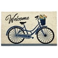 thumbnail image 1 of Kashi Home Printed Coir Fiber 18x28 Non-Slip Doormat, Durable Outdoor / Indoor Rug, Entryway, Front Door, Porch, Patio, Welcome Mat, Hello Spring Theme, Floral Americana Design Decor (Welcome Bicycle), 1 of 6