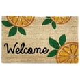 thumbnail image 1 of Kashi Home Printed Coir Fiber 18x28 Non-Slip Doormat, Durable Outdoor / Indoor Rug, Entryway, Front Door, Porch, Patio, Welcome Mat, Summer Fruit Theme, Lemon Design Decor (WELCOME LEMONS), 1 of 4