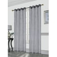 thumbnail image 1 of Kashi Home Sasha Decorative Foil Printed Sheer Window Curtain Panel With Metal Grommets, 54x84 Inch, 2 Pack (Gray), 1 of 1