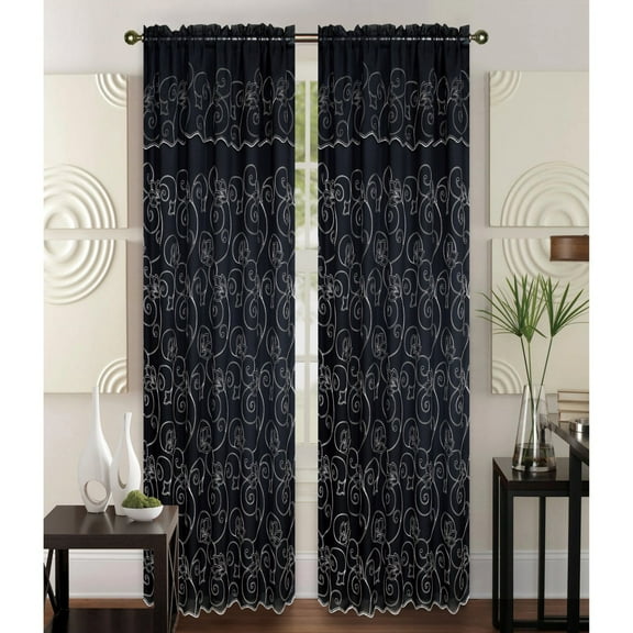 Kashi Home Selma Curtain Panel with Valance
