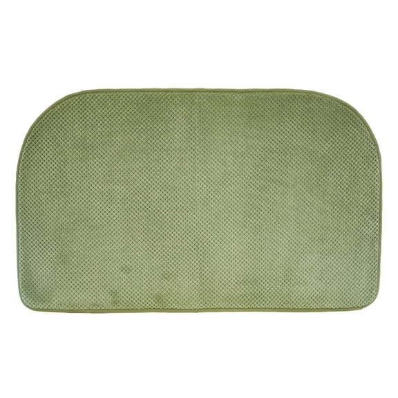 Kashi Home Soft Plush Memory Foam Non-Slip Backing Kitchen Rug Mat, 18x30 Inch D-Shape - Green