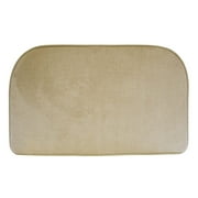 Kashi Home Soft Plush Memory Foam Non-Slip Backing Kitchen Rug Mat, 18x30 Inch D-Shape Slice Kitchen Floor Mat, Beige