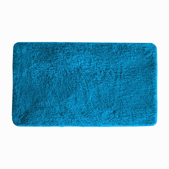Kashi Home Turquoise Polyester Bath Rug, 18" x 30", Non-Slip
