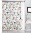 thumbnail image 1 of Kashi Home Vanessa 13 Piece Canvas Shower Curtain & Roller Hooks Set Beautiful & Modern Design, 1 of 2
