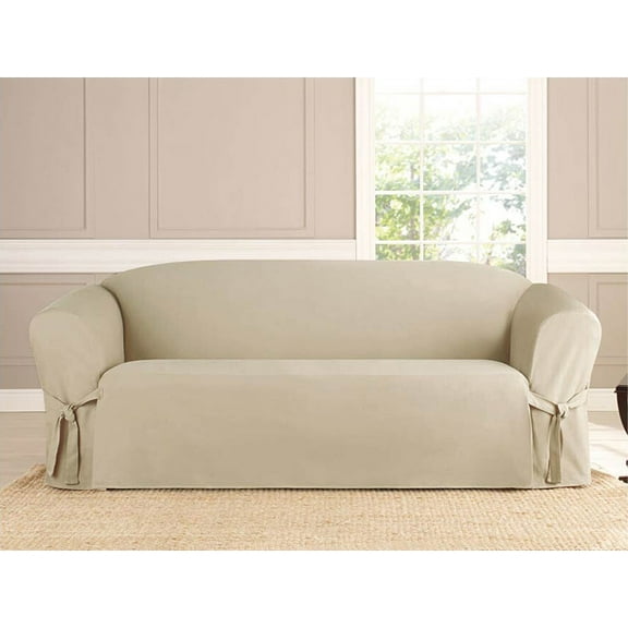 Kashi Micro-Suede Slipcover Sofa Loveseat Chair Furniture Cover (Sofa, Taupe)