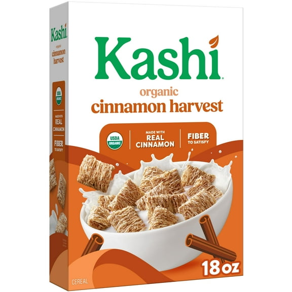 Kashi Breakfast Cereal, Organic, Whole Grain, Cinnamon Harvest, 18oz Box (1 Box)