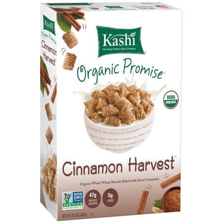 Kashi Organic Whole Wheat Biscuit Cereal Cinnamon Harvest 16.3 Oz (Pack of 24)