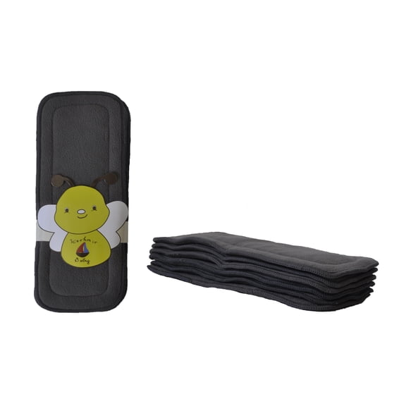 Kashmir Baby Charcoal Bamboo Cloth Diaper Inserts (6 Pack). Washable. Reusable.