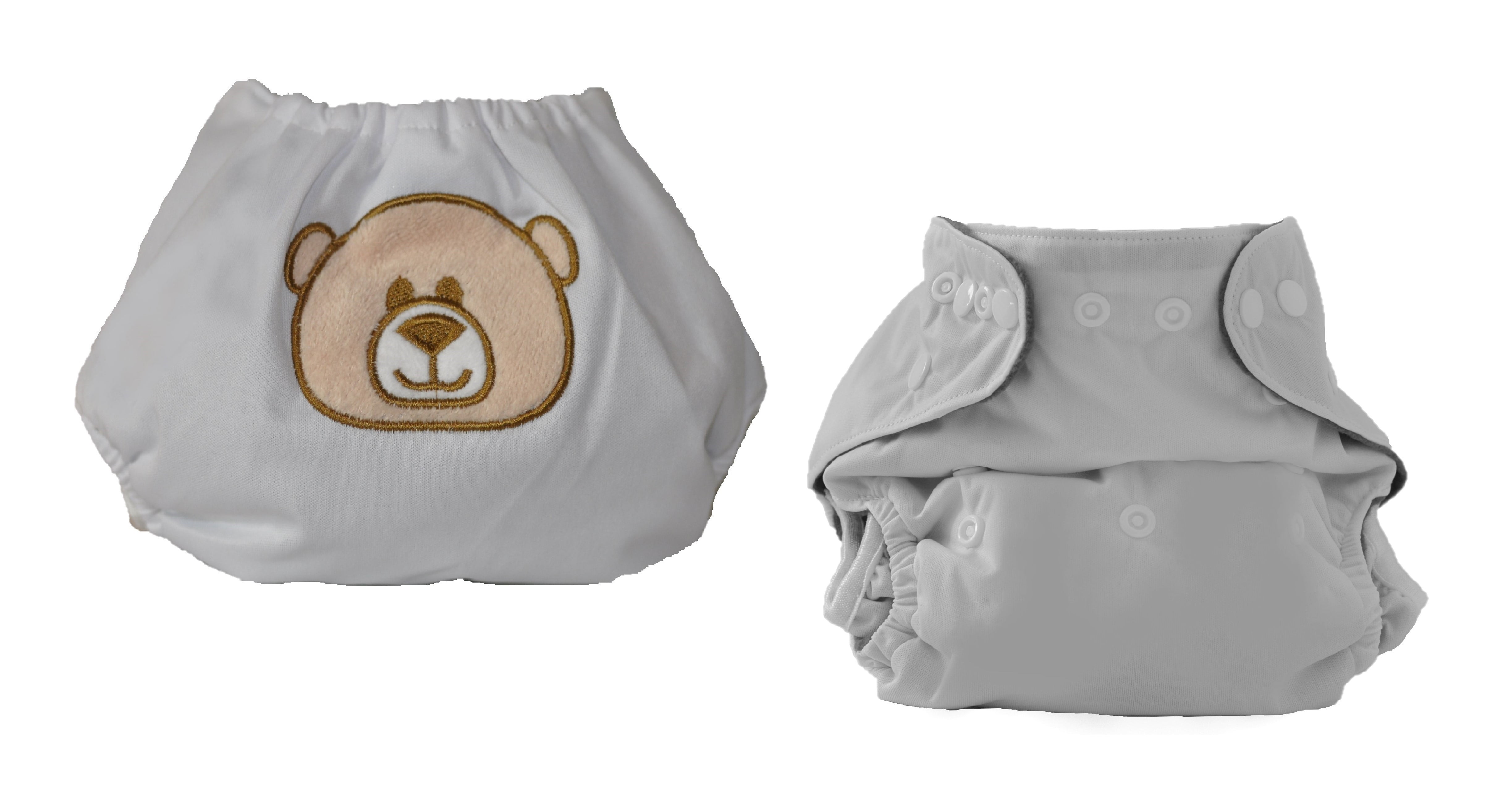 Kashmir Baby Charcoal Bamboo One Size Pocket Cloth Diapers 2 Pack Snap Closure “Cuddle-Bug”