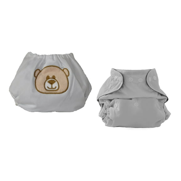 Kashmir Baby Charcoal Bamboo One Size Pocket Cloth Diapers 2 Pack Snap Closure Cuddle-Bug