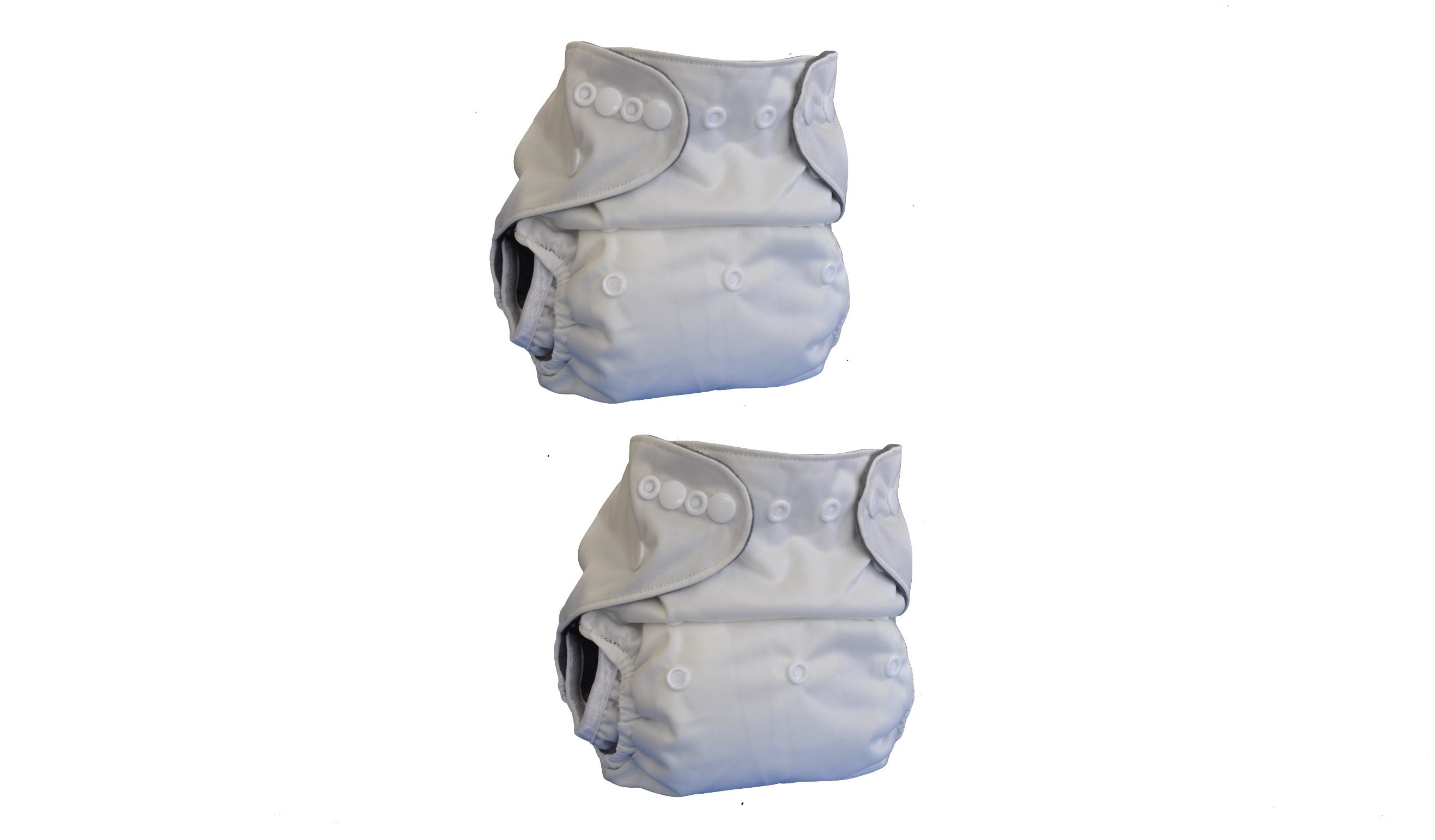 Kashmir Baby Charcoal Bamboo One Size Pocket Cloth Diapers 2 Pack. Snap Closure. “Marshmellow”