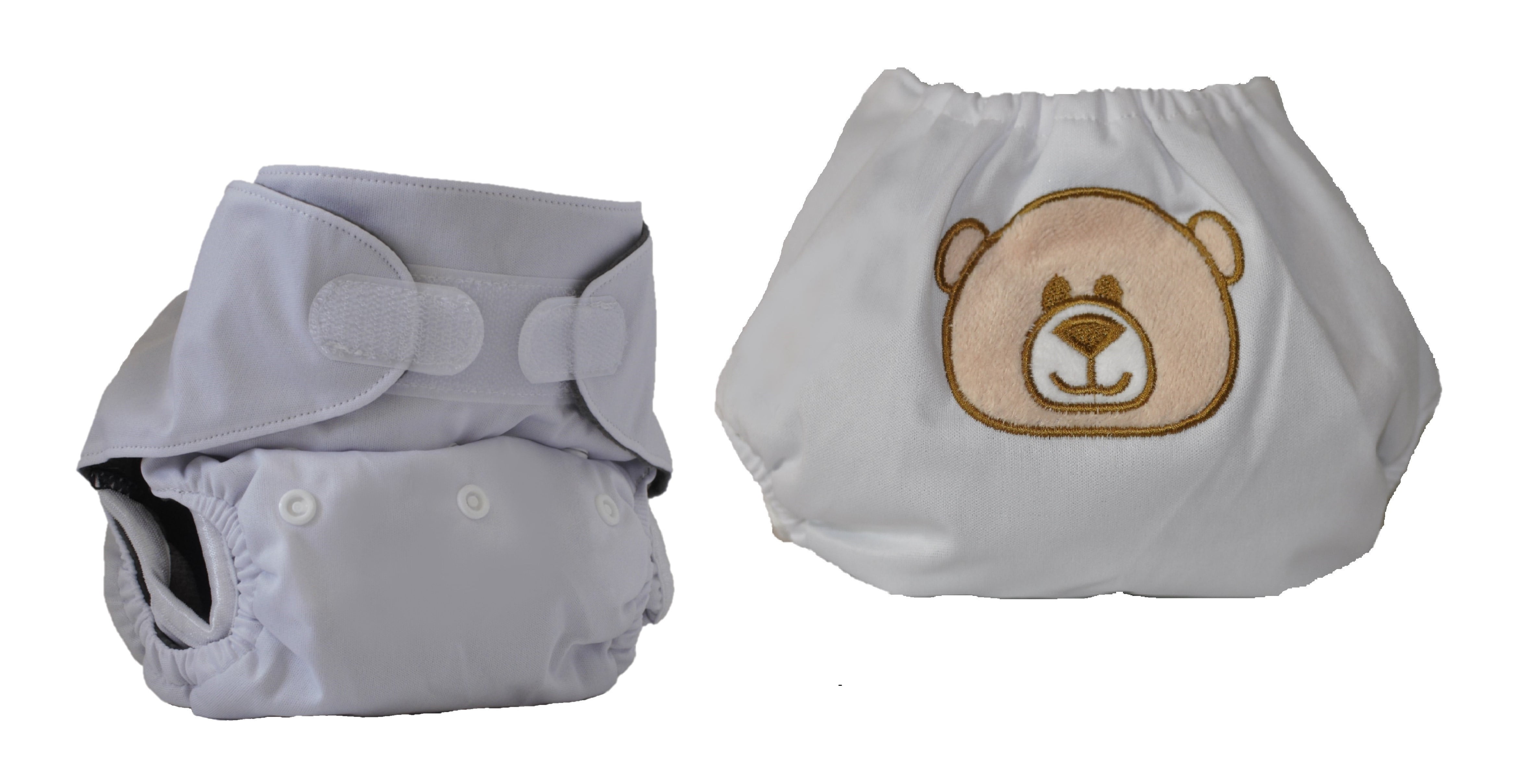 Kashmir Baby Charcoal Bamboo One Size Pocket Cloth Diapers 2 Pack Velcro Closure “Cuddle-Bug”