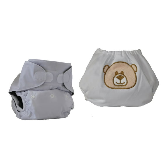 Kashmir Baby Charcoal Bamboo One Size Pocket Cloth Diapers 2 Pack Velcro Closure Cuddle-Bug