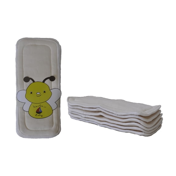 Kashmir Baby Hemp Cloth Diaper Inserts (6 Pack). Washable. Reusable.