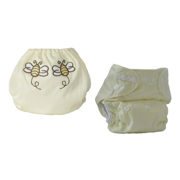 Kashmir Baby One Size Pocket Cloth Diapers (2 Pack) Snap Closure Little Bee