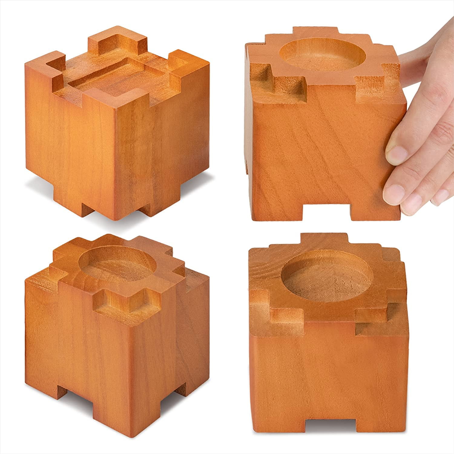 Kasiden Wood Bed Risers Stackable Furniture RisersHeights 3 6 or 9