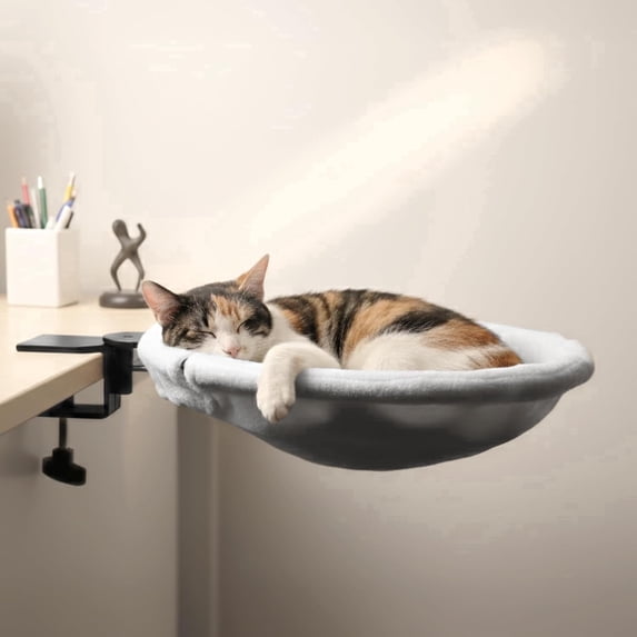 Secure Removable Metal Kaskawise Adjustable Sunken Cat Desk Hammock, Metal Frame Secure Clamp ...
