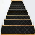 thumbnail image 1 of Kaskawise Carpet Stair Treads for Wooden Steps Indoor with Self Adhesive, Black Stair Carpet Treads Grip Strip, 15 Pack Stair Pads Staircase Step Treads for Elders, Kids, Pet Dog, 1 of 7