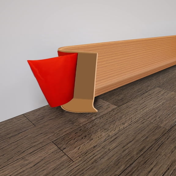 Kaskawise Flexible Vinyl Wall Base Molding, Peel and Stick Baseboard Trim Strip, Wood-Look Finish, 4 in x 20 ft, Brown