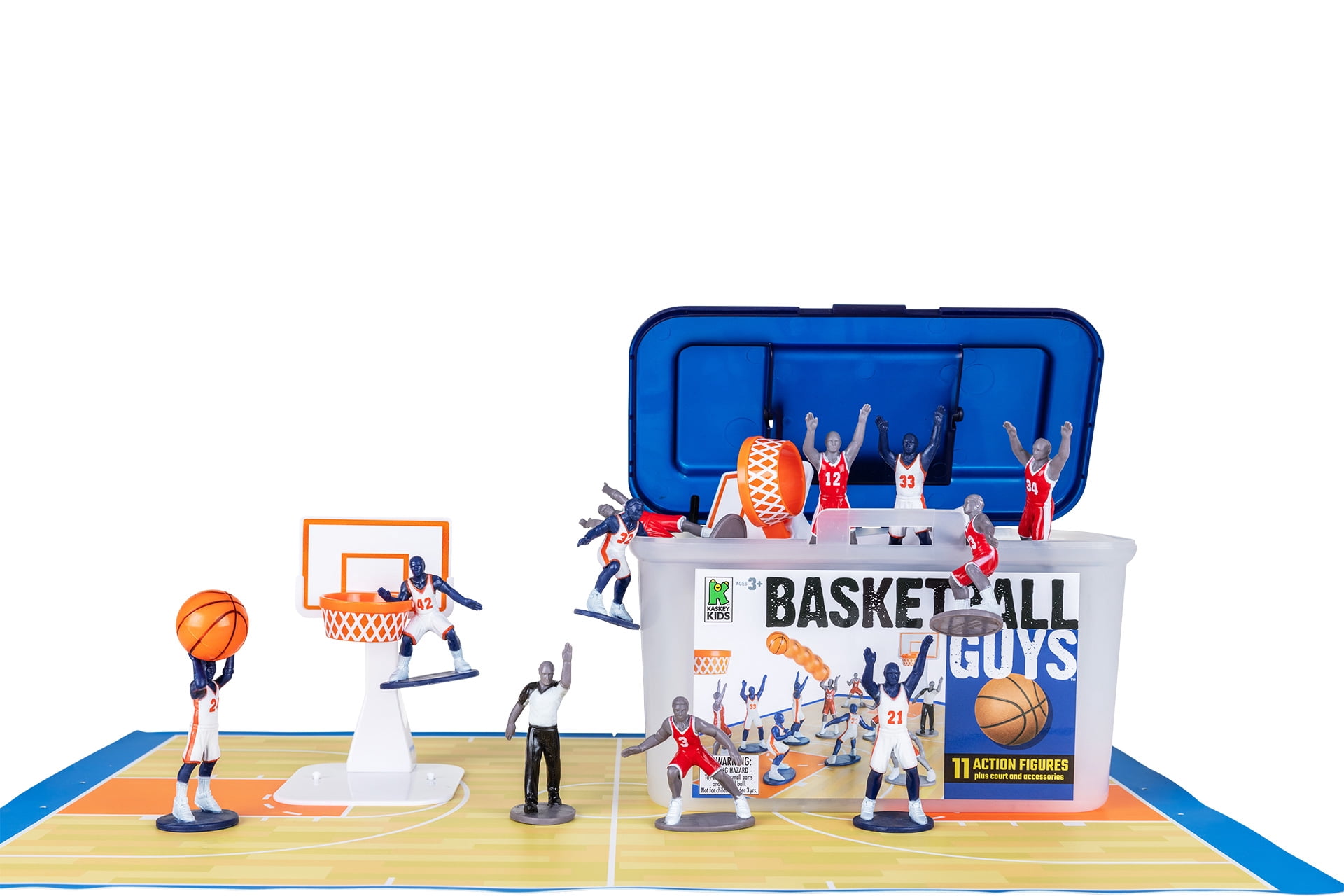 Kaskey Kids, Basketball Action Figures, 21 pcs, Blue/White vs Red/Gray ...