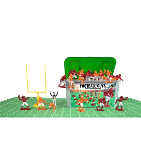 Kaskey Kids Football Guys Action Figures Maroon/White vs Orange/White Inspire a Love of Football and Creative Play in Kids 3+ (30 pieces)