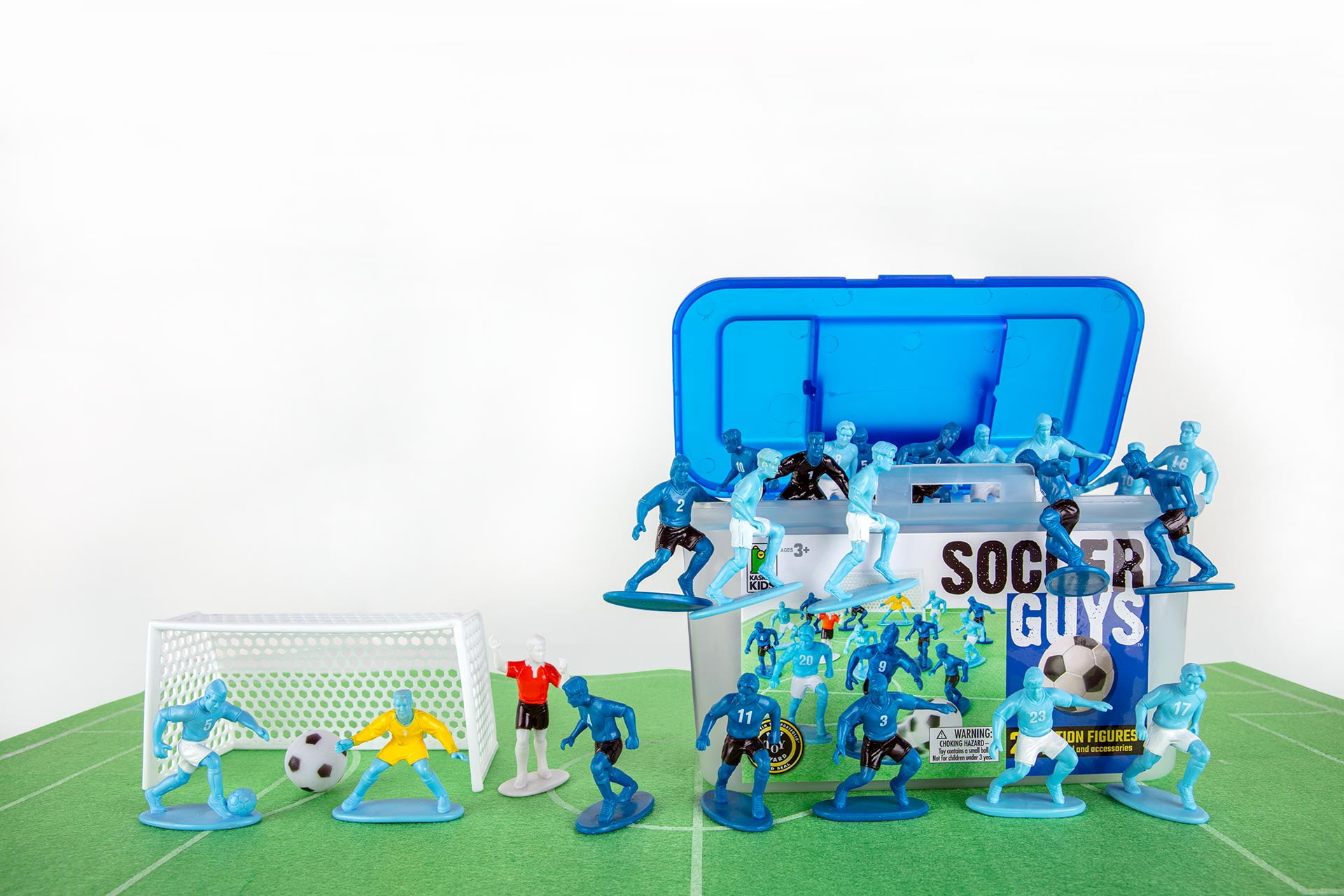 Kaskey Kids Soccer Guys Action Figures - Blue/Black vs Blue/White ...