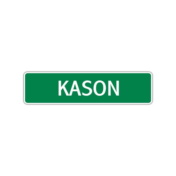 Kason Boys Children Name Indoor Outdoor Letter Printed Label Wall Plaque Decoration Aluminum Metal Sign4"x13.5"
