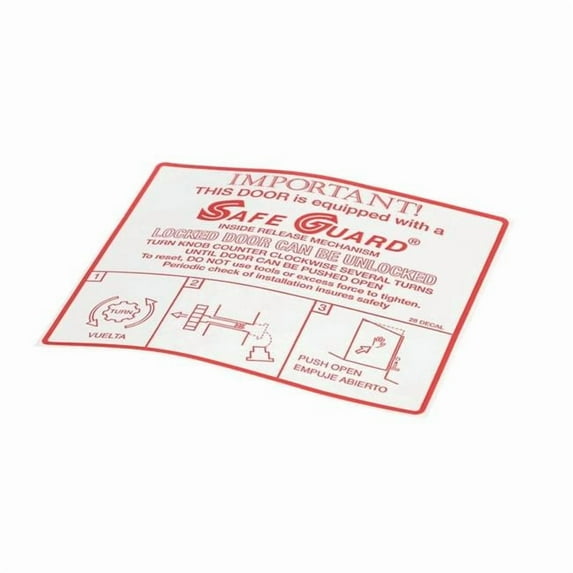 Kason 90028DECAL Genuine OEM Decal - Safe Guard- Inside Release Mechanism