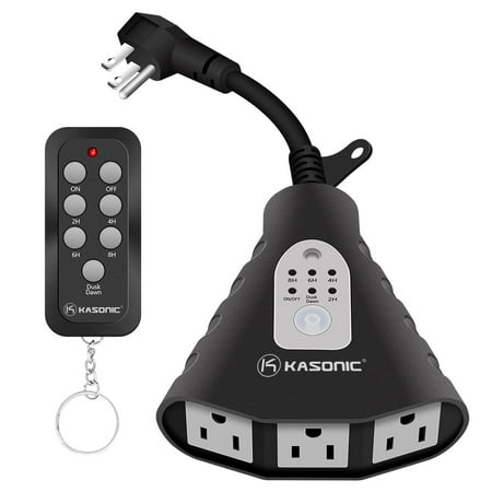 Kasonic Kasonic Dusk To Dawn Timer, 120V 1800 W 3 Outlets 100 Feet Range