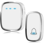 Kasonic Wireless Doorbell，Plug-Play Waterproof Bell Operating Range Up To 1000 Feet, Adjustable Volume, Quality Sound And LED Flash Indicator