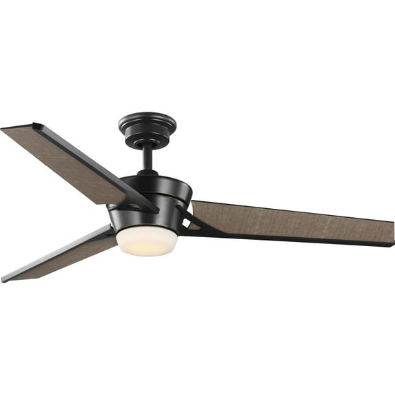 Kasota Collection 56-Inch Three-Blade Tan Linen/Oil Rubbed Bronze LED DC Motor Modern Ceiling Fan