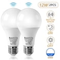 thumbnail image 1 of Kasotile Motion Sensor Light Bulbs, 12W (100Watt Equivalent), Motion Activated Dusk to Dawn Security LED Bulb, 6000K Daylight, for Indoor and Outdoor Lighting, Porch, Stairs, Hallway 2Pack, 1 of 9