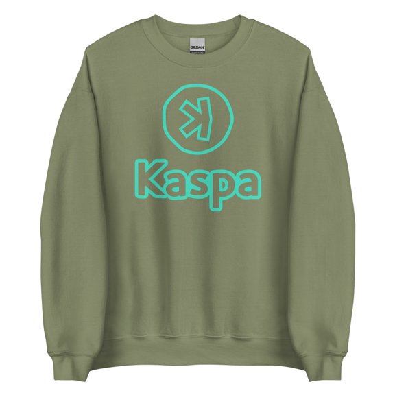 Kaspa Crypto Sweatshirt Kaspa Merch Kaspa Gift Sweatshirt Kaspa Miner Sweatshirt  Kaspa Mining Sweatshirt Kaspa Sweatshirt Kaspa Crypto Merch Sweatshirt (Military Green, S)