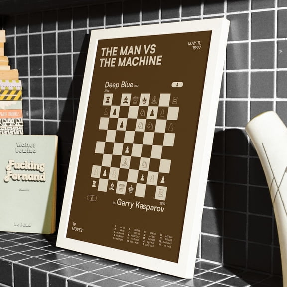 Kasparov Vs Deep Blue Chess Game Wall Art Print, Unframed Paper Poster 8x10in