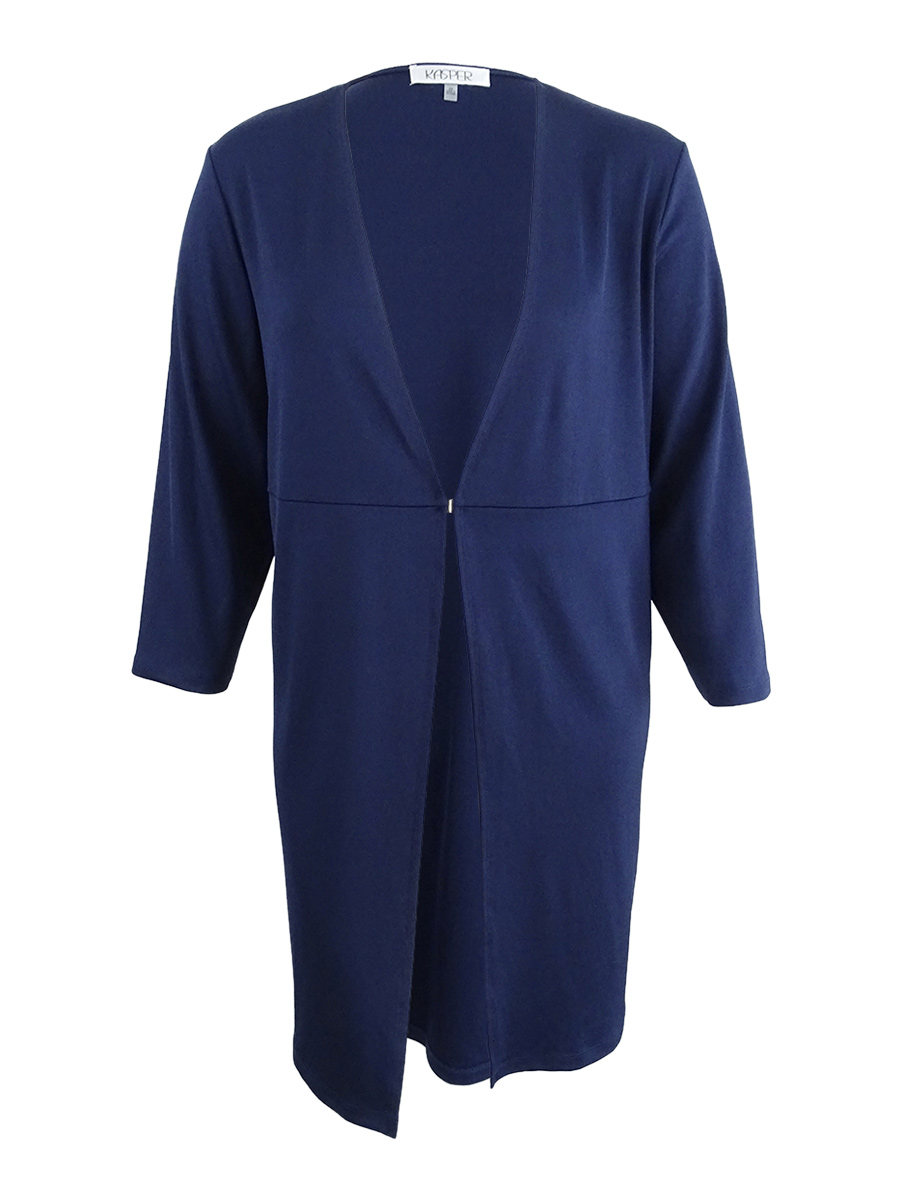 Kasper Women's Knit Topper Jacket (M, Indigo)