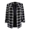 thumbnail image 1 of Kasper Women's Plaid Open-Front Jacket (6, Black Multi), 1 of 2