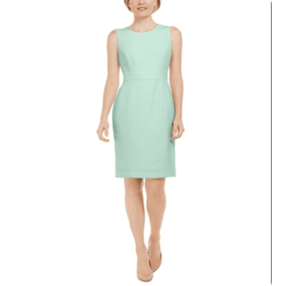 Kasper Women's Stretch Crepe Sheath Dress Green Size 4
