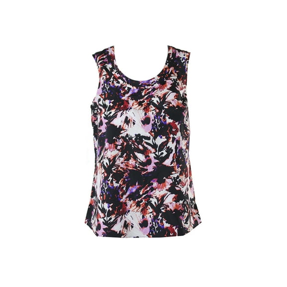 Kasper Womens Black Multi Printed Blouse XS