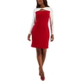 thumbnail image 1 of Kasper Womens Colorblock Knee-Length Sheath Dress, 1 of 2