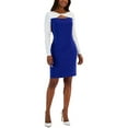 thumbnail image 1 of Kasper Womens Colorblock Knee-Length Sheath Dress, 1 of 2
