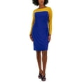 thumbnail image 1 of Kasper Womens Colorblock Midi Shift Dress, 1 of 2