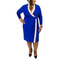 thumbnail image 1 of Kasper Womens Colorblock Midi Wrap Dress, 1 of 4